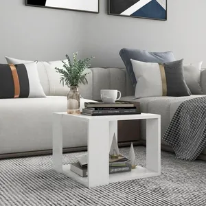 Comparateur de prix : vidaXL Table basse Blanc 40x40x30 cm Bois d'ingénierie