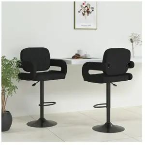 vidaXL Tabourets de bar lot de 2 noir tissu pas cher