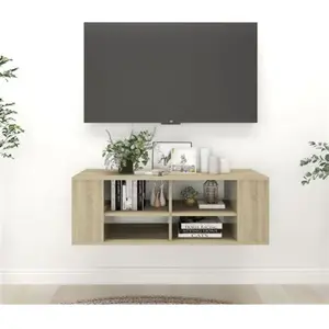 vidaXL Meuble TV mural Chêne sonoma 102x35x35 cm Aggloméré pas cher