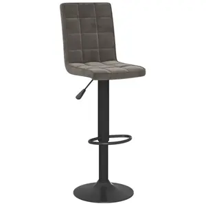 vidaXL Tabouret de bar Gris foncé Velours pas cher