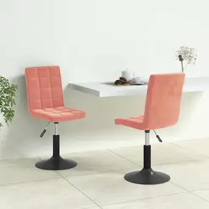 vidaXL Chaises pivotantes de salle à manger 2 pcs Rose Velours pas cher