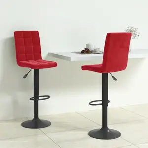 vidaXL Tabourets de bar lot de 2 rouge bordeaux velours pas cher