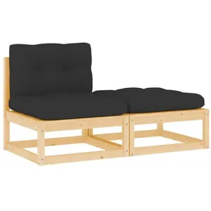 Comparateur de prix : vidaXL Salon de jardin 2 pcs avec coussins Bois de pin massif