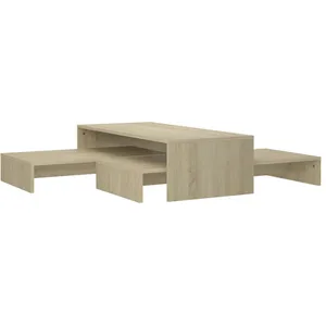 vidaXL Set tables basses gigognes Chêne 100x100x26,5 cm Aggloméré pas cher