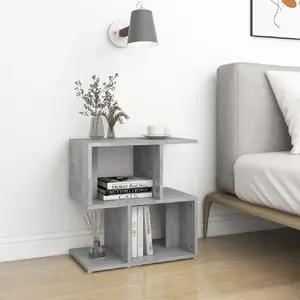 vidaXL Table de chevet Gris béton 50x30x51,5 cm Aggloméré pas cher