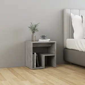 Comparateur de prix : vidaXL Table de chevet Gris béton 40x30x40 cm Aggloméré