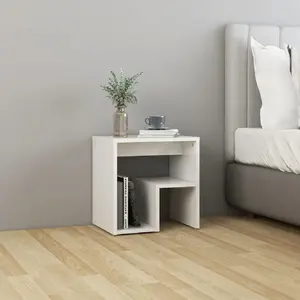 Vidaxl - Table de chevet blanc brillant 40x30x40 cm bois d'ingénierie pas cher