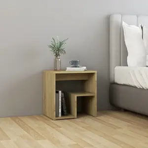 vidaXL Table de chevet Chêne sonoma 40x30x40 cm Aggloméré pas cher