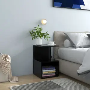 Comparateur de prix : vidaXL Table de chevet Noir 35x35x55 cm Aggloméré