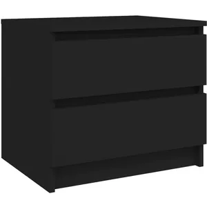vidaXL Table de chevet Noir 50x39x43,5 cm Aggloméré pas cher