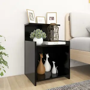 vidaXL Tables de chevet 2 pcs Noir 40x35x60 cm Aggloméré pas cher