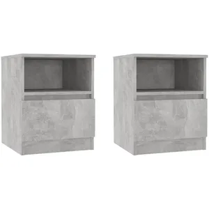 vidaXL Tables de chevet 2 pcs Gris béton 40x40x50 cm Aggloméré pas cher