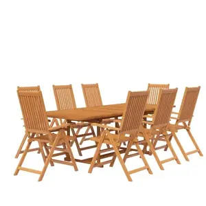 vidaXL Ensemble à manger de jardin 9 pcs Bois d'acacia massif pas cher