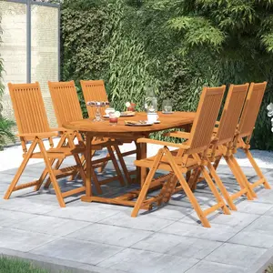 vidaXL Ensemble à manger de jardin 7 pcs Bois d'acacia massif pas cher