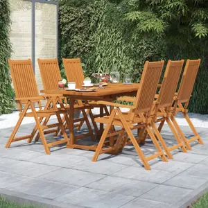 Comparateur de prix : vidaXL Ensemble à manger de jardin 7 pcs Bois d'acacia massif