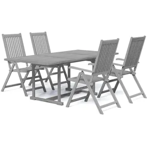 vidaXL Ensemble à manger de jardin 5 pcs Bois d'acacia massif pas cher
