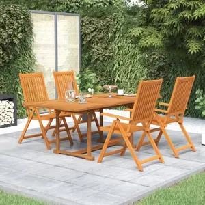 vidaXL Ensemble à manger de jardin 5 pcs Bois d'acacia massif pas cher