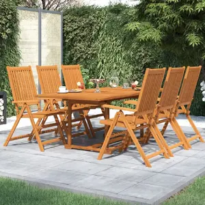 Comparateur de prix : vidaXL Ensemble à manger de jardin 7 pcs Bois d'acacia massif