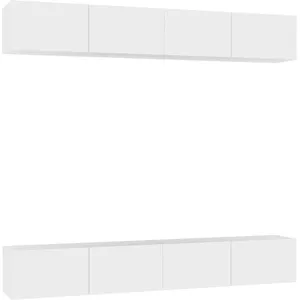 Comparateur de prix : vidaXL Meubles TV 4 pcs Blanc 100x30x30 cm Aggloméré