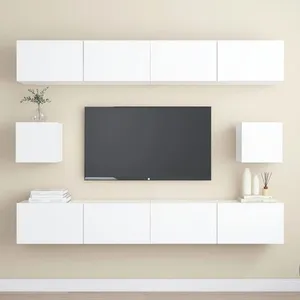 Vidaxl - Ensemble de meubles tv 6 pcs Blanc Bois d'ingénierie White pas cher