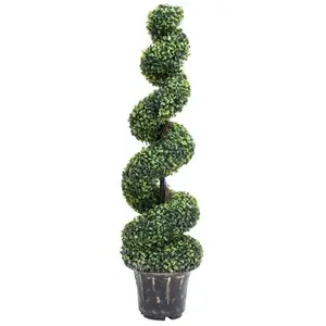 Comparateur de prix : vidaXL Plante de buis artificiel en spirale avec pot Vert 117 cm
