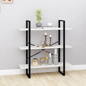 Comparateur de prix : vidaXL Bibliothèque à 3 niveaux Blanc 100x30x105 cm Bois de pin massif