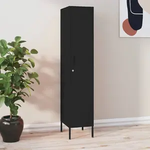 vidaXL Armoire à casiers Noir 35x46x180 cm Acier pas cher