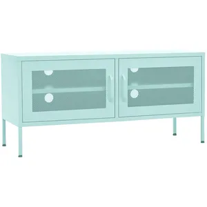 vidaXL Meuble TV Vert menthe 105x35x50 cm Acier pas cher