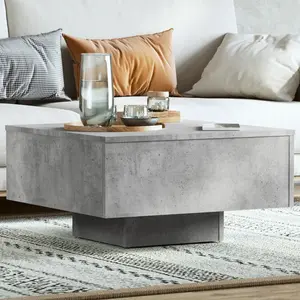 vidaXL Table basse Gris béton 60x60x31,5 cm Aggloméré pas cher