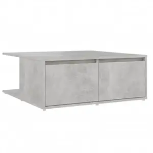 vidaXL Table basse gris béton 80x80x31 cm bois d'ingénierie pas cher