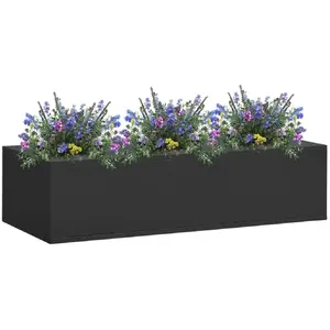 Comparateur de prix : vidaXL Boîte à fleurs de bureau Anthracite 90x40x23 cm Acier