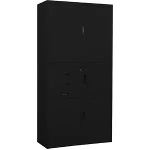 Comparateur de prix : vidaXL Armoire de bureau Noir 90x40x180 cm Acier