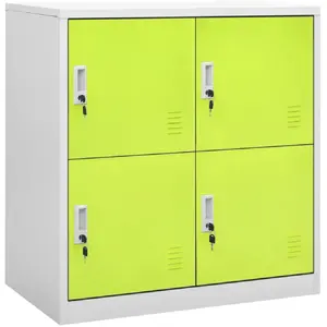 vidaXL Armoire à casiers Gris clair et vert 90x45x92,5 cm Acier pas cher