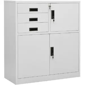 Comparateur de prix : vidaXL Armoire de bureau Gris clair 90x40x102 cm Acier
