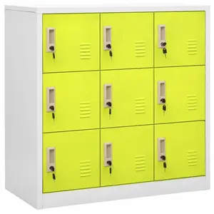 vidaXL Armoire à casiers Gris clair et vert 90x45x92,5 cm Acier pas cher