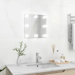 vidaXL Miroir mural avec lampes LED Carré Verre
