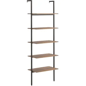 Comparateur de prix : vidaXL Étagère inclinée à 5 niveaux Marron foncé et noir 64x35x185 cm