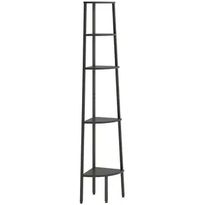 Comparateur de prix : vidaXL Étagère d'angle 5 niveaux Noir 45,5x31,5x180 cm