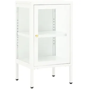 vidaXL Buffet 38x35x70 cm Métal et verre pas cher