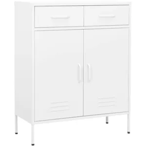 vidaXL Armoire de rangement Blanc 80x35x101,5 cm Acier pas cher