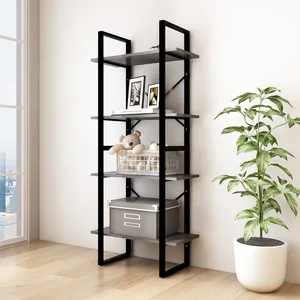 Comparateur de prix : vidaXL Bibliothèque à 4 niveaux Gris 60x30x140 cm Bois de pin massif