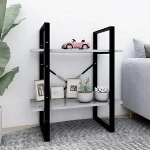 Comparateur de prix : vidaXL Bibliothèque à 2 niveaux Gris béton 60x30x70 cm bois ingénierie