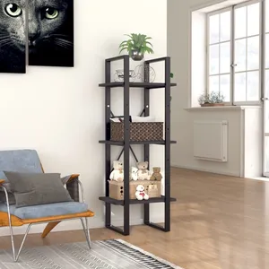 Comparateur de prix : vidaXL Bibliothèque à 3 niveaux Gris 40x30x105 cm Aggloméré
