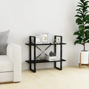 Comparateur de prix : vidaXL Bibliothèque à 2 niveaux Noir 80x30x70 cm Bois de pin massif