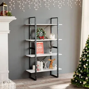 Comparateur de prix : Vidaxl - Bibliothèque à 4 niveaux Blanc 80x30x140 cm bois d'ingénierie