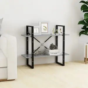 Comparateur de prix : vidaXL Bibliothèque à 2 niveaux Gris béton 80x30x70 cm Aggloméré