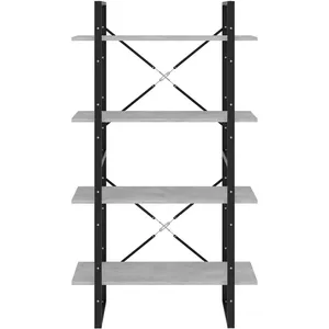 Comparateur de prix : vidaXL Bibliothèque à 4 niveaux Gris béton 80x30x140 cm Aggloméré