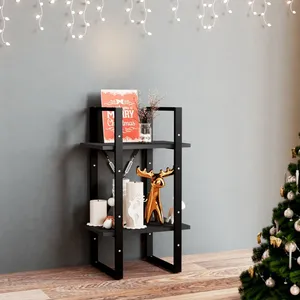 Comparateur de prix : vidaXL Bibliothèque à 2 niveaux Noir 40x30x70 cm Bois de pin massif