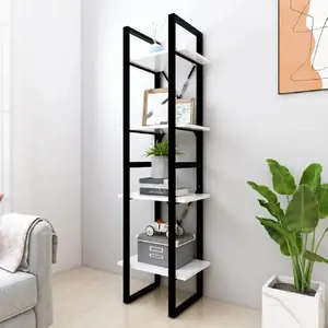 vidaXL Bibliothèque à 4 niveaux blanc 40x30x140 cm bois d'ingénierie pas cher