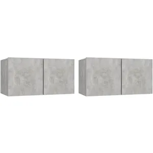 vidaXL Meubles TV suspendus 2 pcs Gris béton 60x30x30 cm pas cher